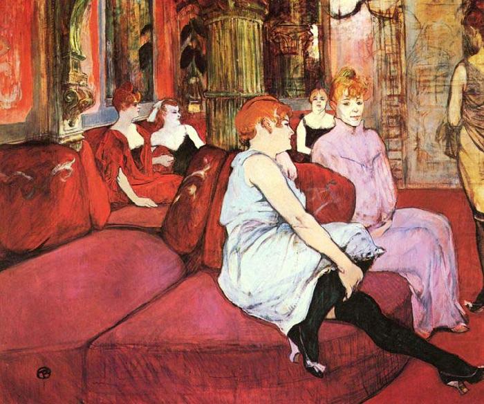 Salon at the Rue des Moulins, Henri de toulouse-lautrec